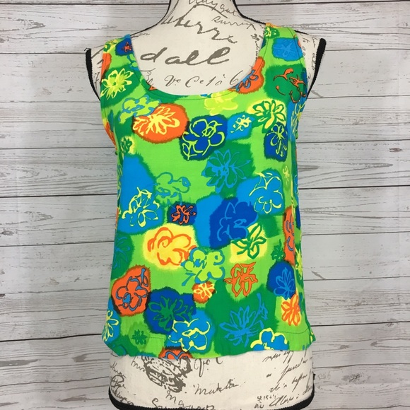 VTG BIG HED Designs Top Tank Colorful Sleeveless S - Picture 1 of 5